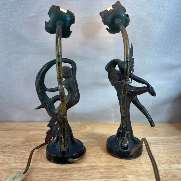 Vintage Metal fairy/ nymph table lamps read description - Picture 3 of 9